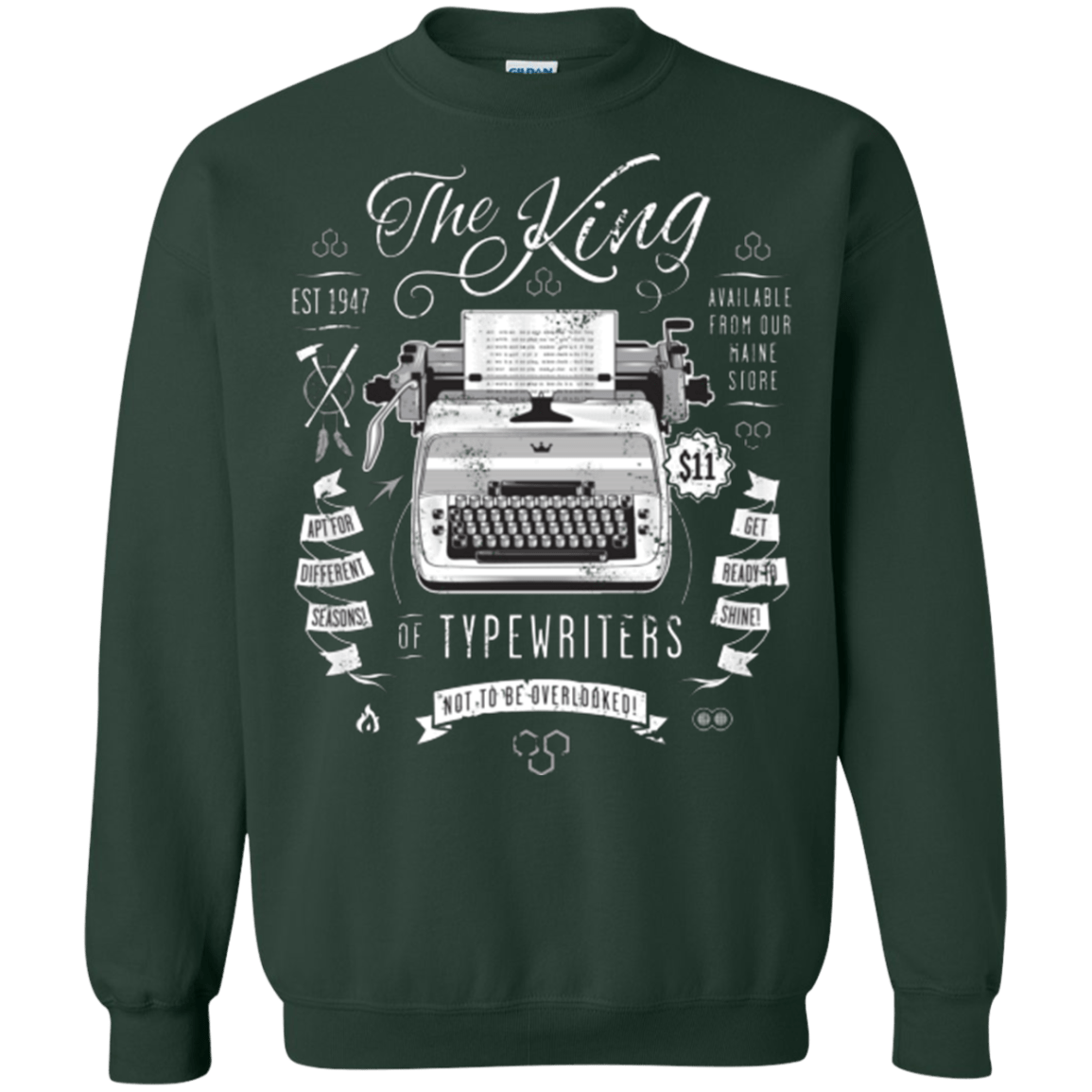 Sweatshirts Forest Green / Small The King of Typewriters Crewneck Sweatshirt
