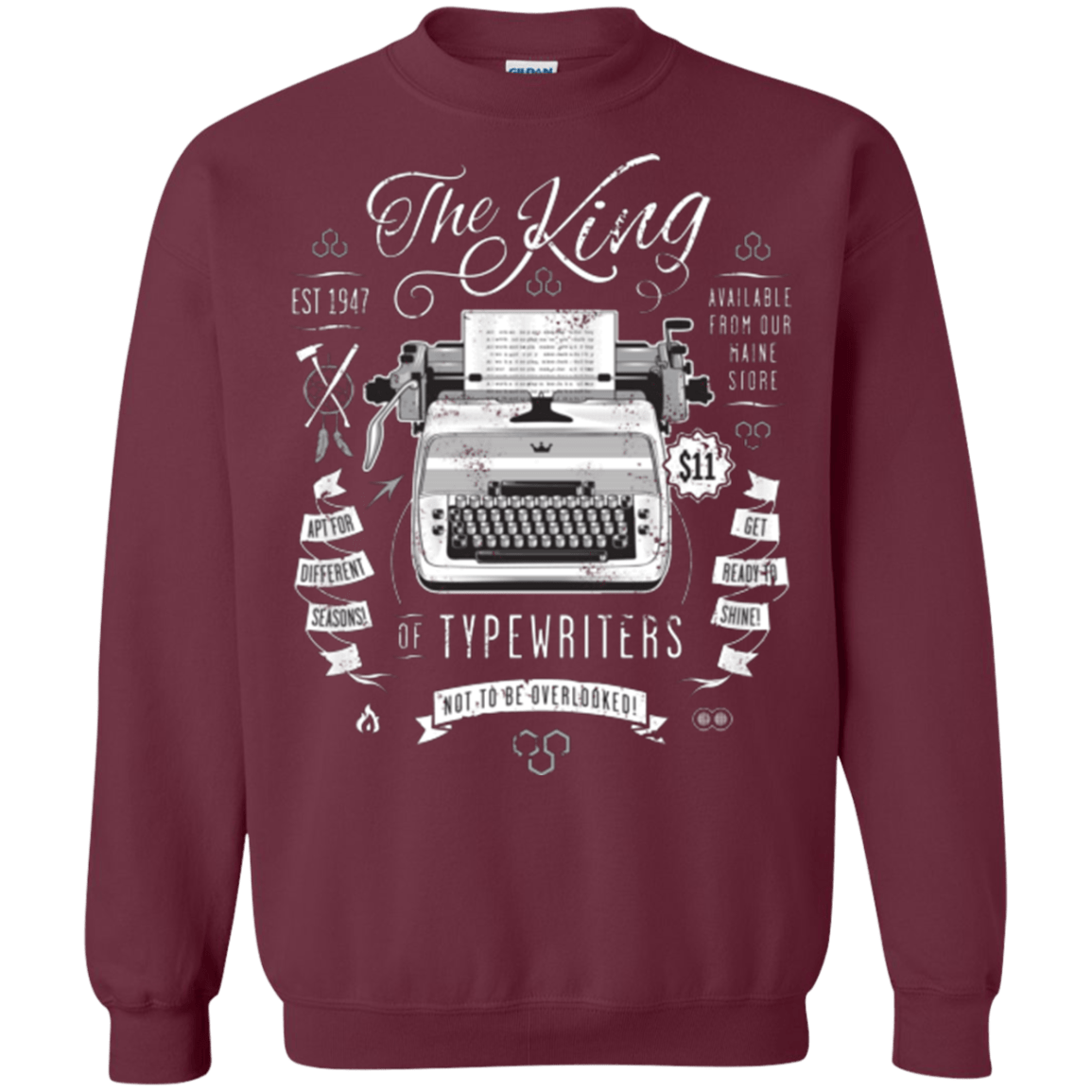 Sweatshirts Maroon / Small The King of Typewriters Crewneck Sweatshirt