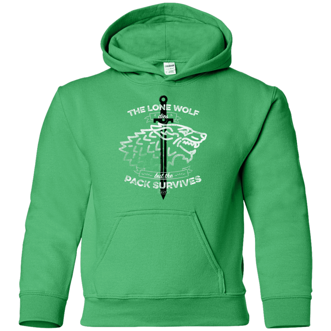 Sweatshirts Irish Green / YS The Lone Wolf Youth Hoodie