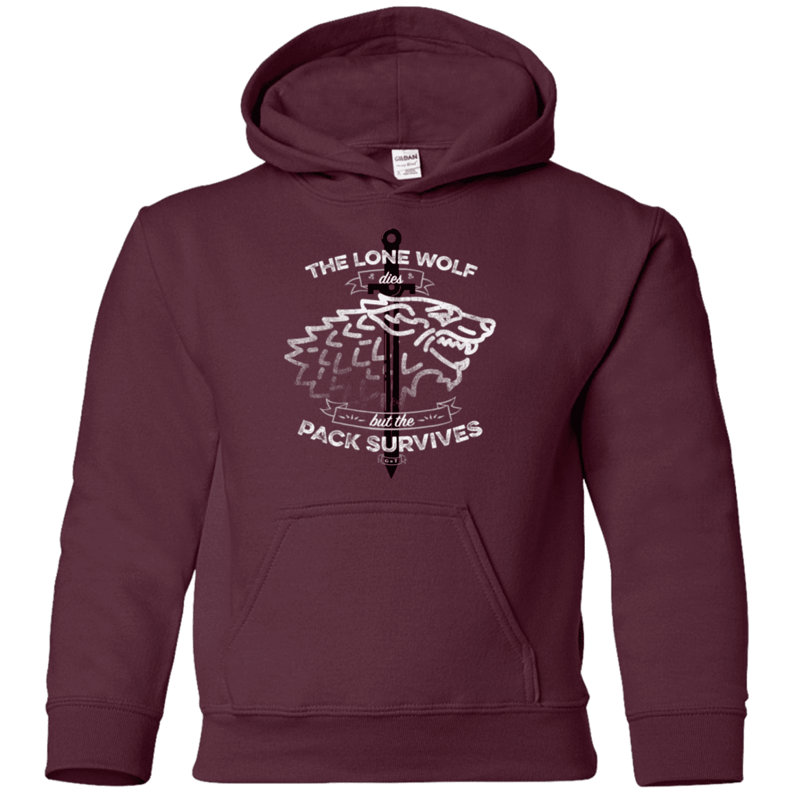 Sweatshirts Maroon / YS The Lone Wolf Youth Hoodie