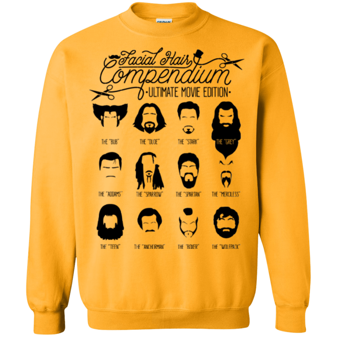 Sweatshirts Gold / Small The Movie Facial Hair Compendium Crewneck Sweatshirt