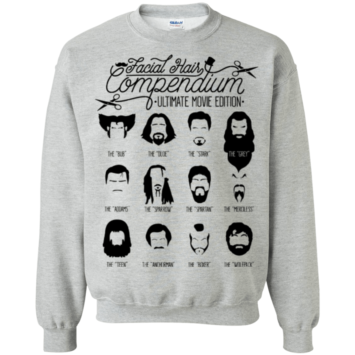 Sweatshirts Sport Grey / Small The Movie Facial Hair Compendium Crewneck Sweatshirt
