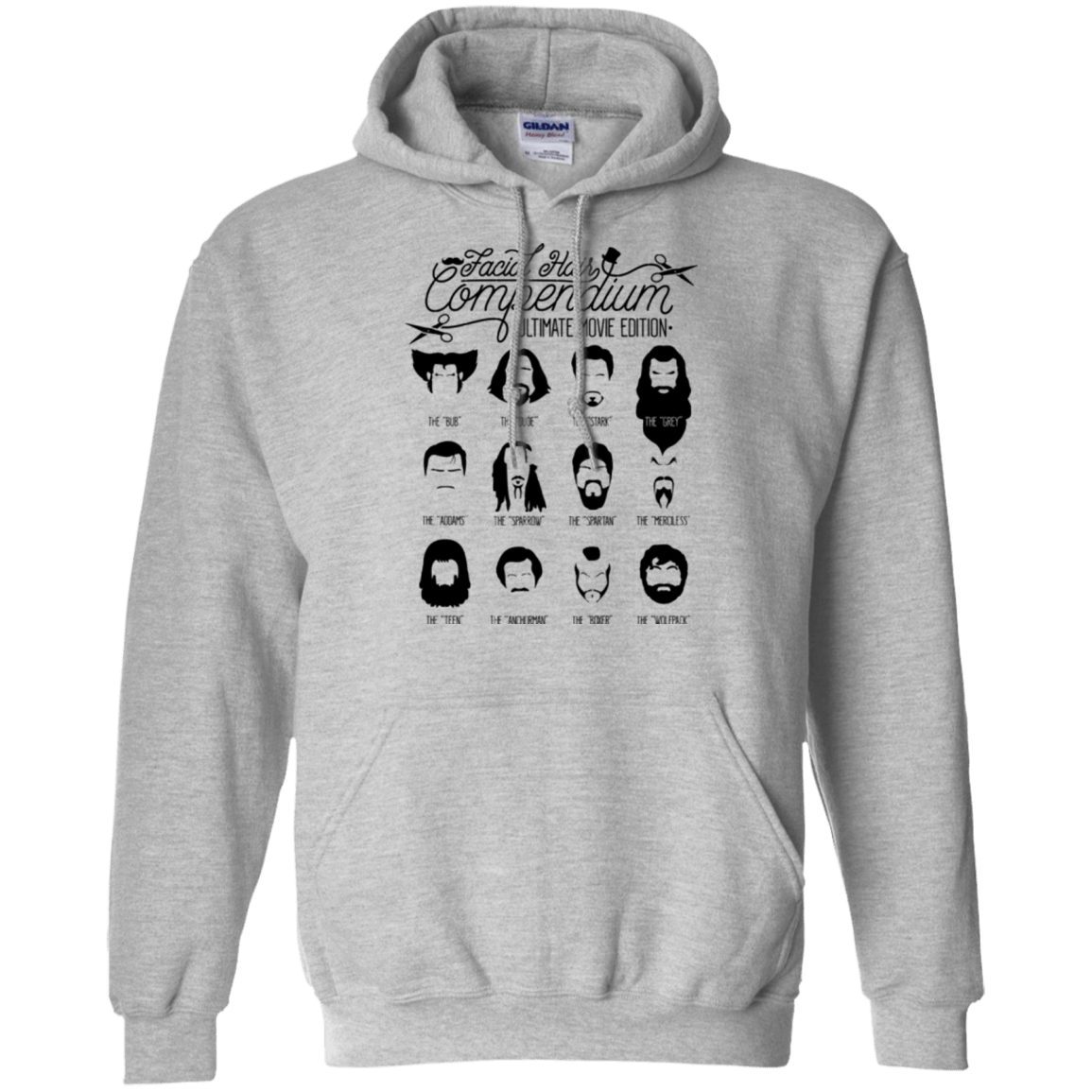 Sweatshirts Sport Grey / Small The Movie Facial Hair Compendium Pullover Hoodie
