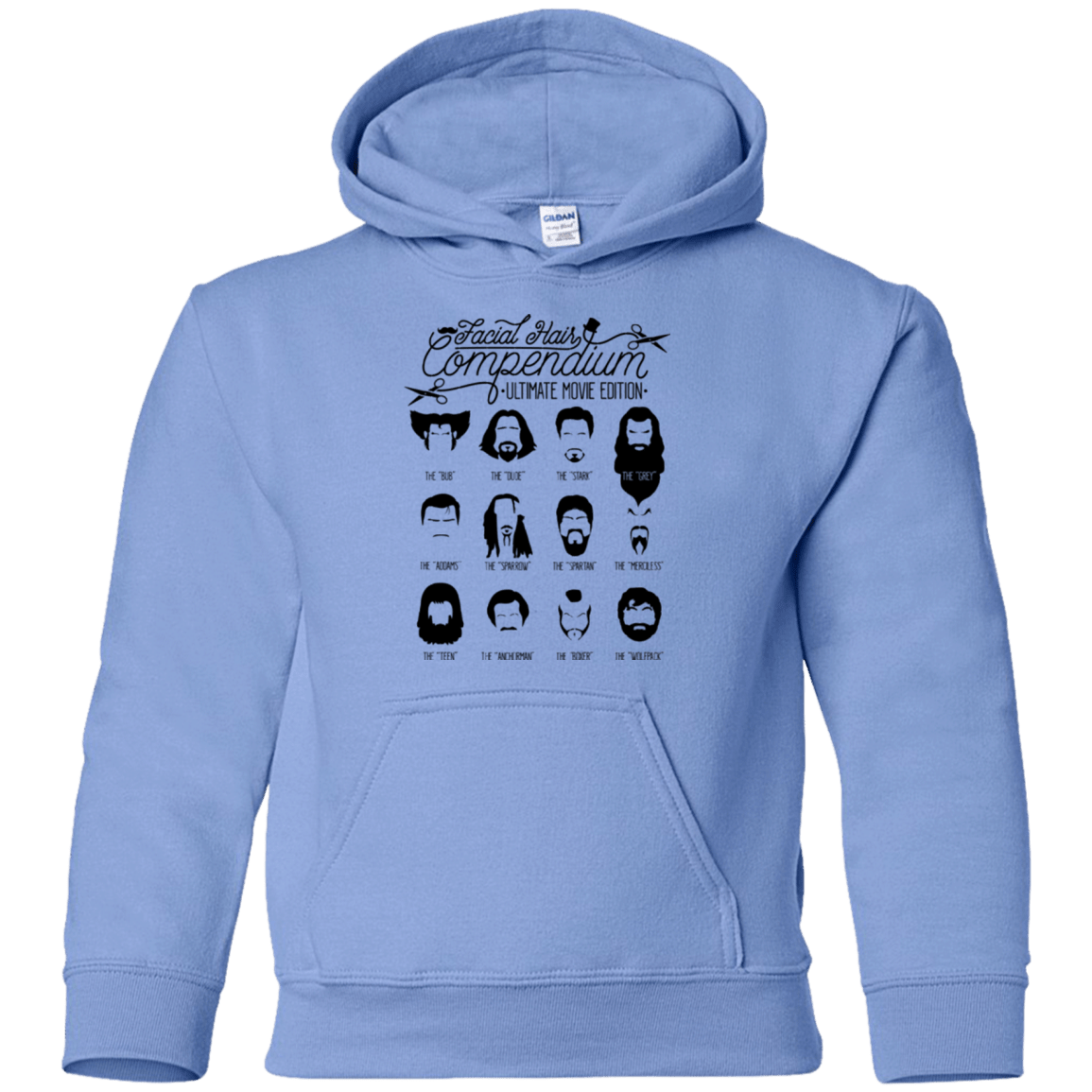 Sweatshirts Carolina Blue / YS The Movie Facial Hair Compendium Youth Hoodie