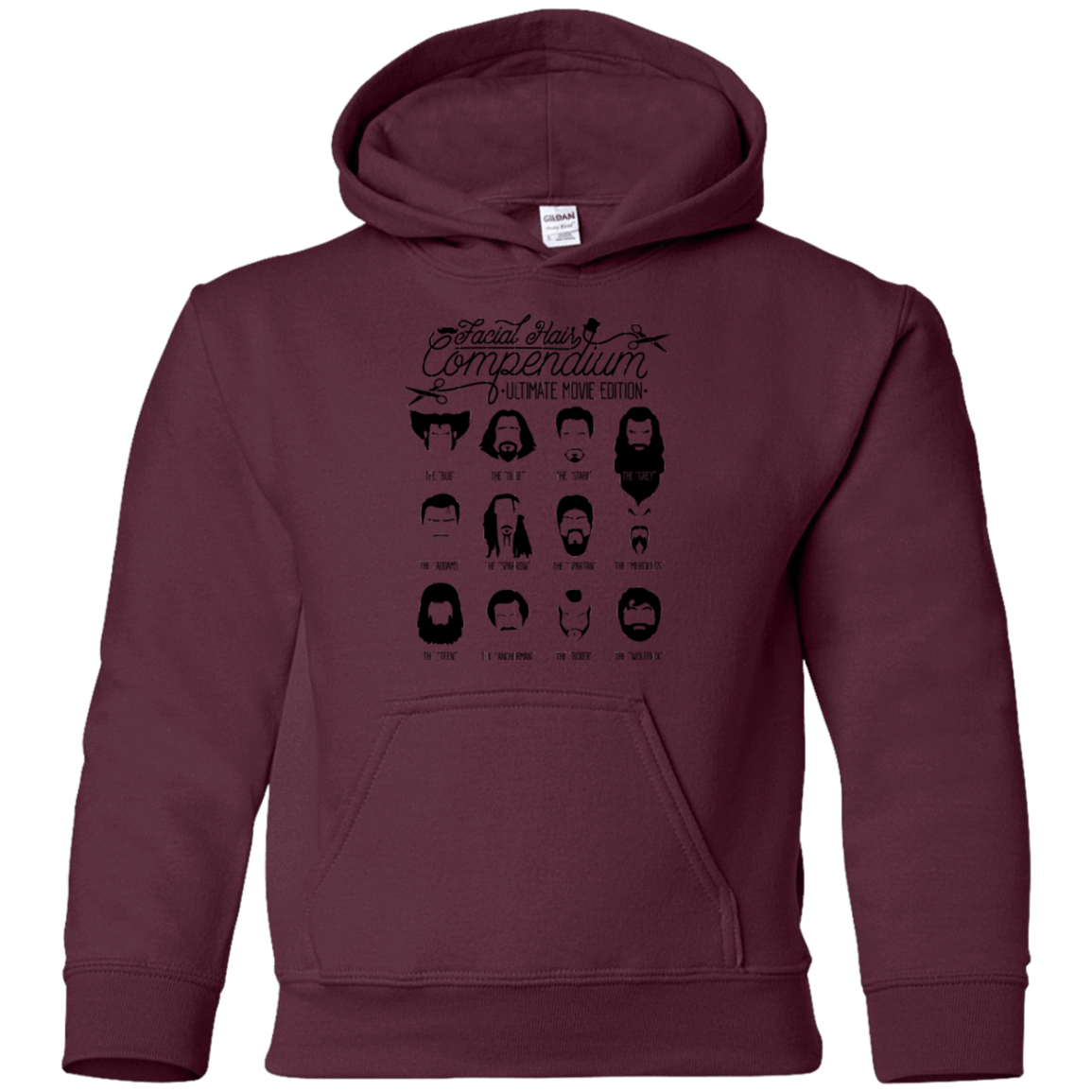 Sweatshirts Maroon / YS The Movie Facial Hair Compendium Youth Hoodie