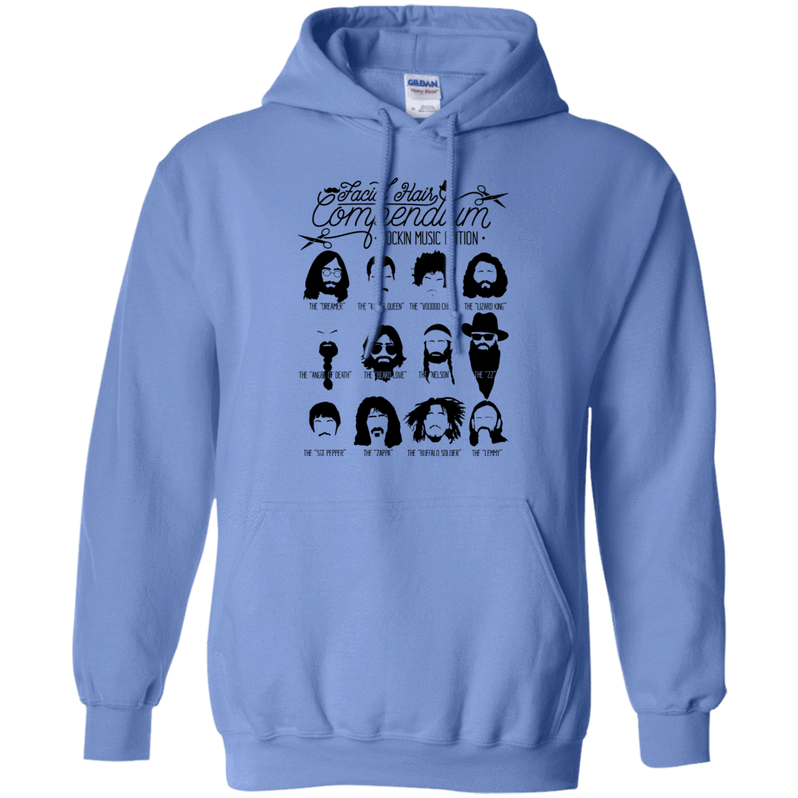 Sweatshirts Carolina Blue / S The Music Facial Hair Compendium Pullover Hoodie