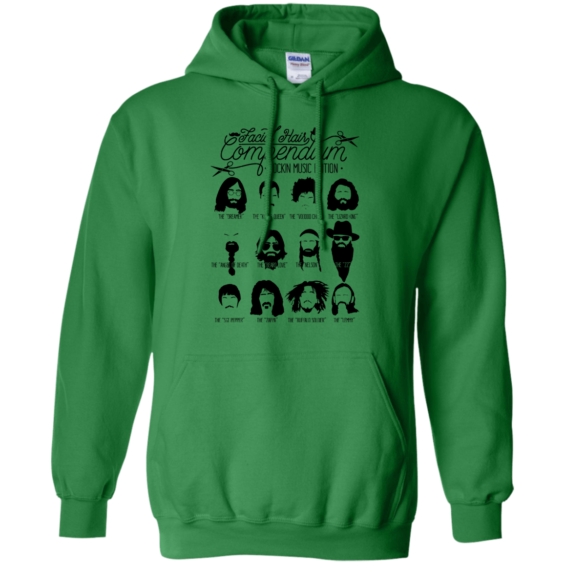 Sweatshirts Irish Green / S The Music Facial Hair Compendium Pullover Hoodie