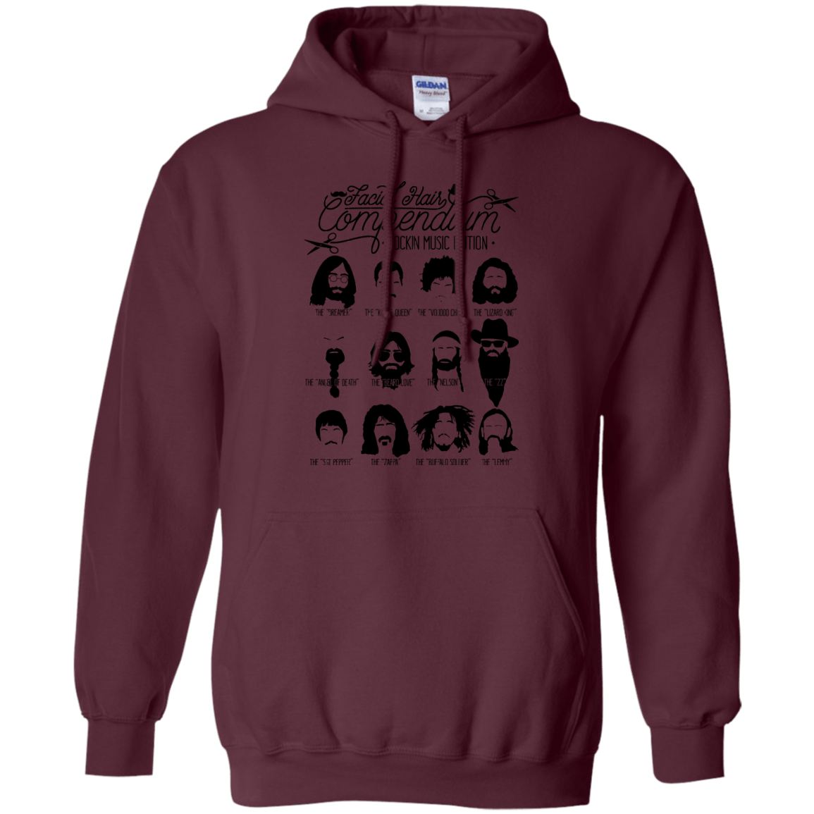 Sweatshirts Maroon / S The Music Facial Hair Compendium Pullover Hoodie