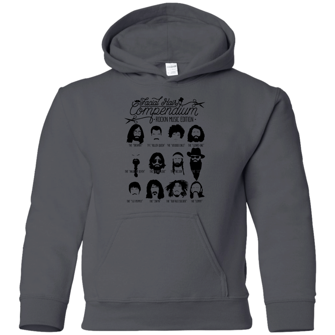 Sweatshirts Charcoal / YS The Music Facial Hair Compendium Youth Hoodie
