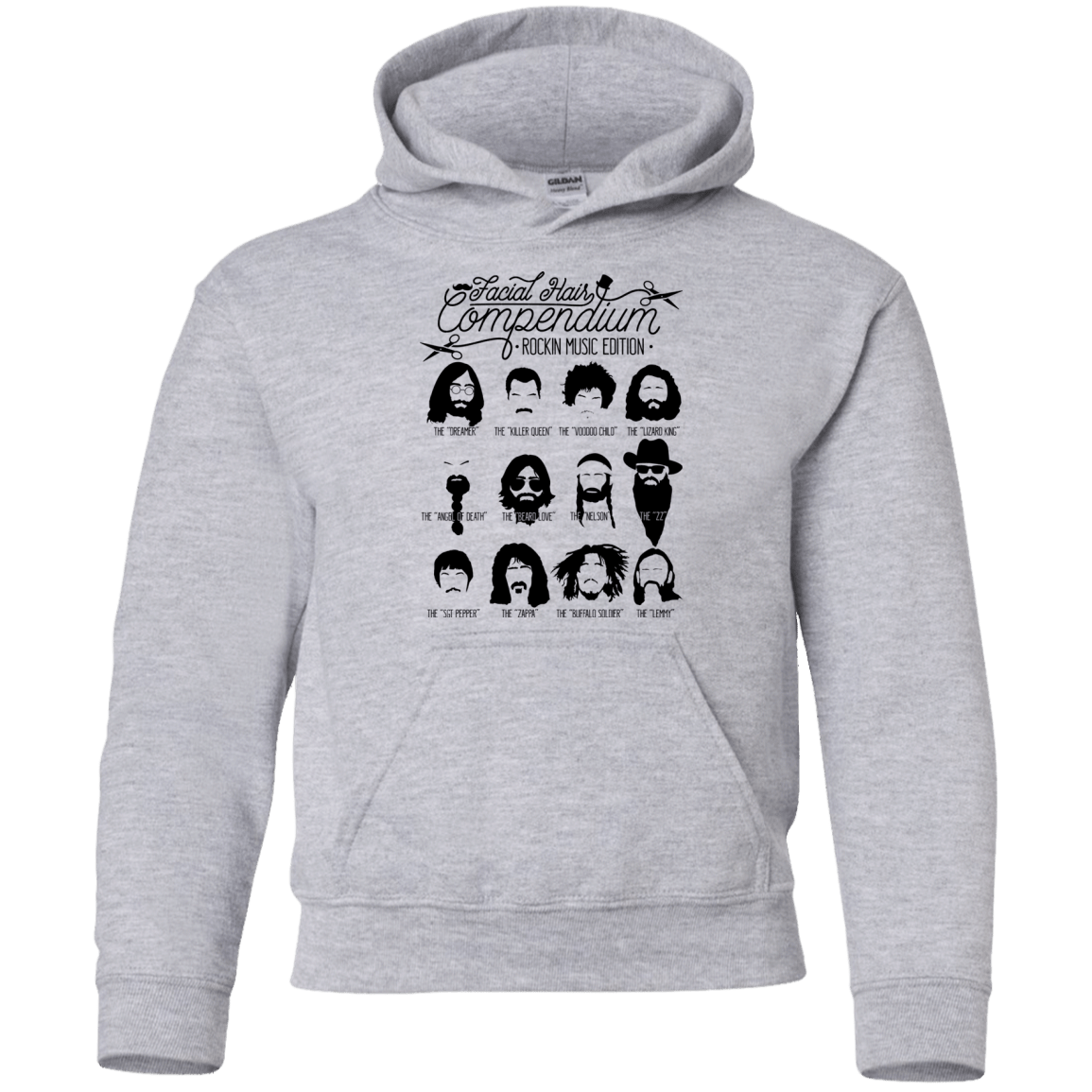 Sweatshirts Sport Grey / YS The Music Facial Hair Compendium Youth Hoodie