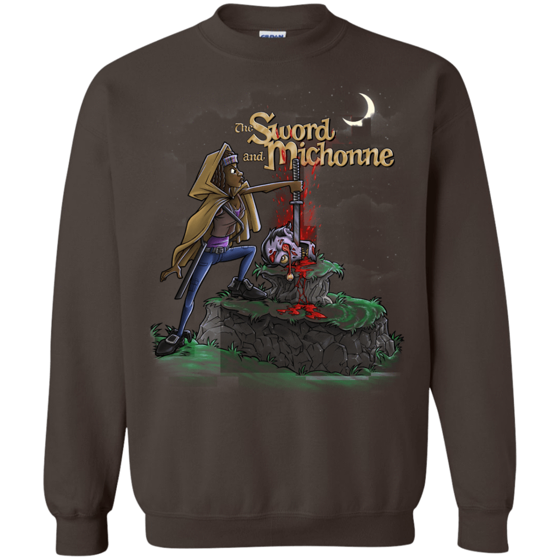 Sweatshirts Dark Chocolate / Small The Sword and Michonne Crewneck Sweatshirt
