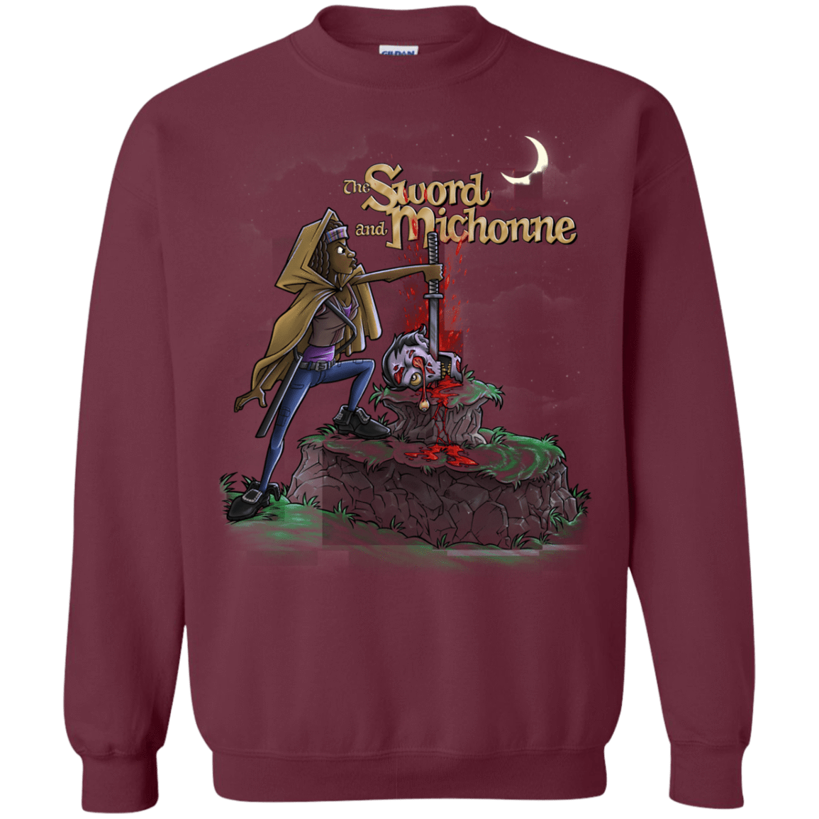 Sweatshirts Maroon / Small The Sword and Michonne Crewneck Sweatshirt