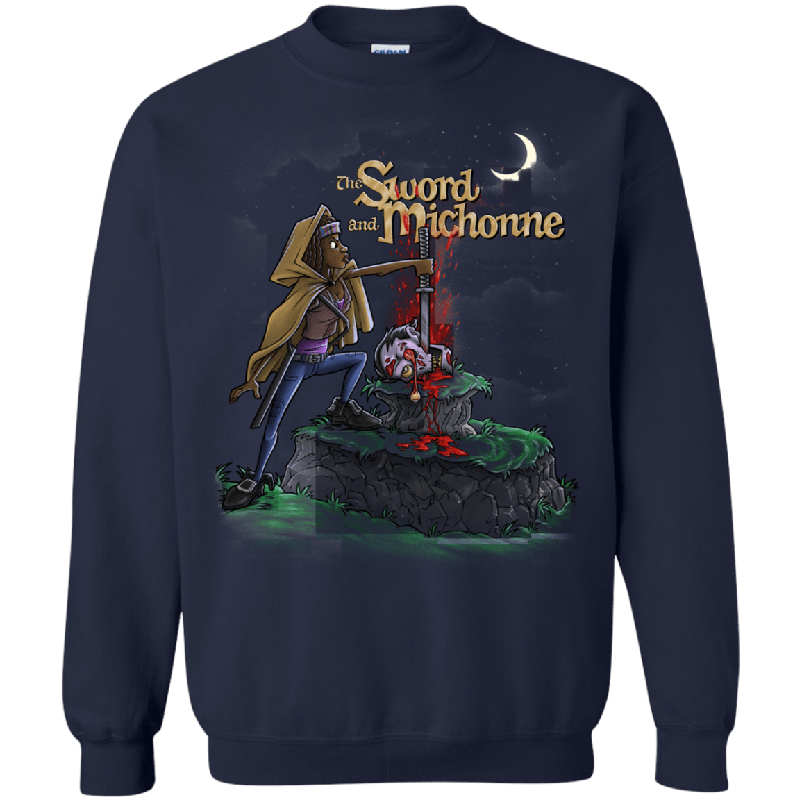 Sweatshirts Navy / Small The Sword and Michonne Crewneck Sweatshirt