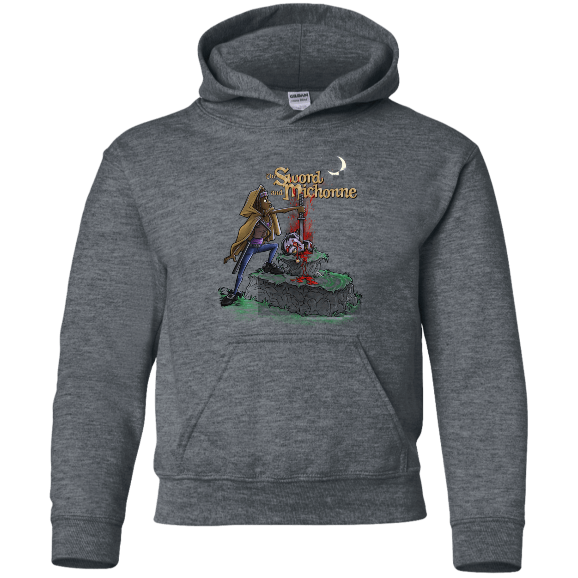 Sweatshirts Dark Heather / YS The Sword and Michonne Youth Hoodie