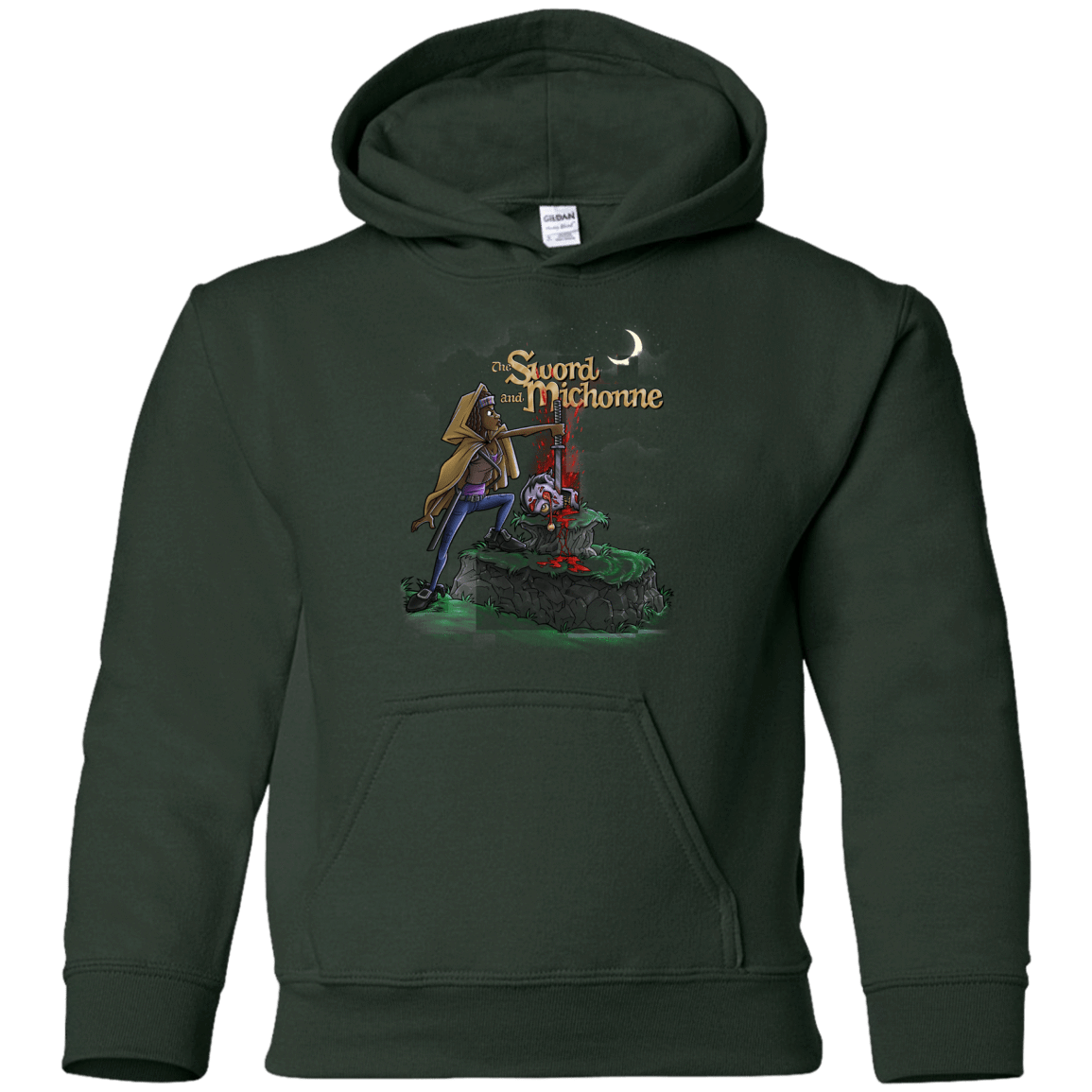 Sweatshirts Forest Green / YS The Sword and Michonne Youth Hoodie