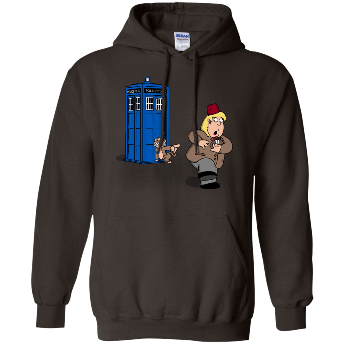 Sweatshirts Dark Chocolate / S The Tardis Monkey Hoodie