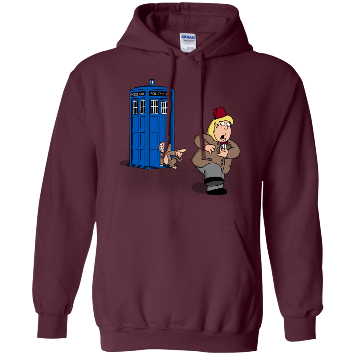 Sweatshirts Maroon / S The Tardis Monkey Hoodie