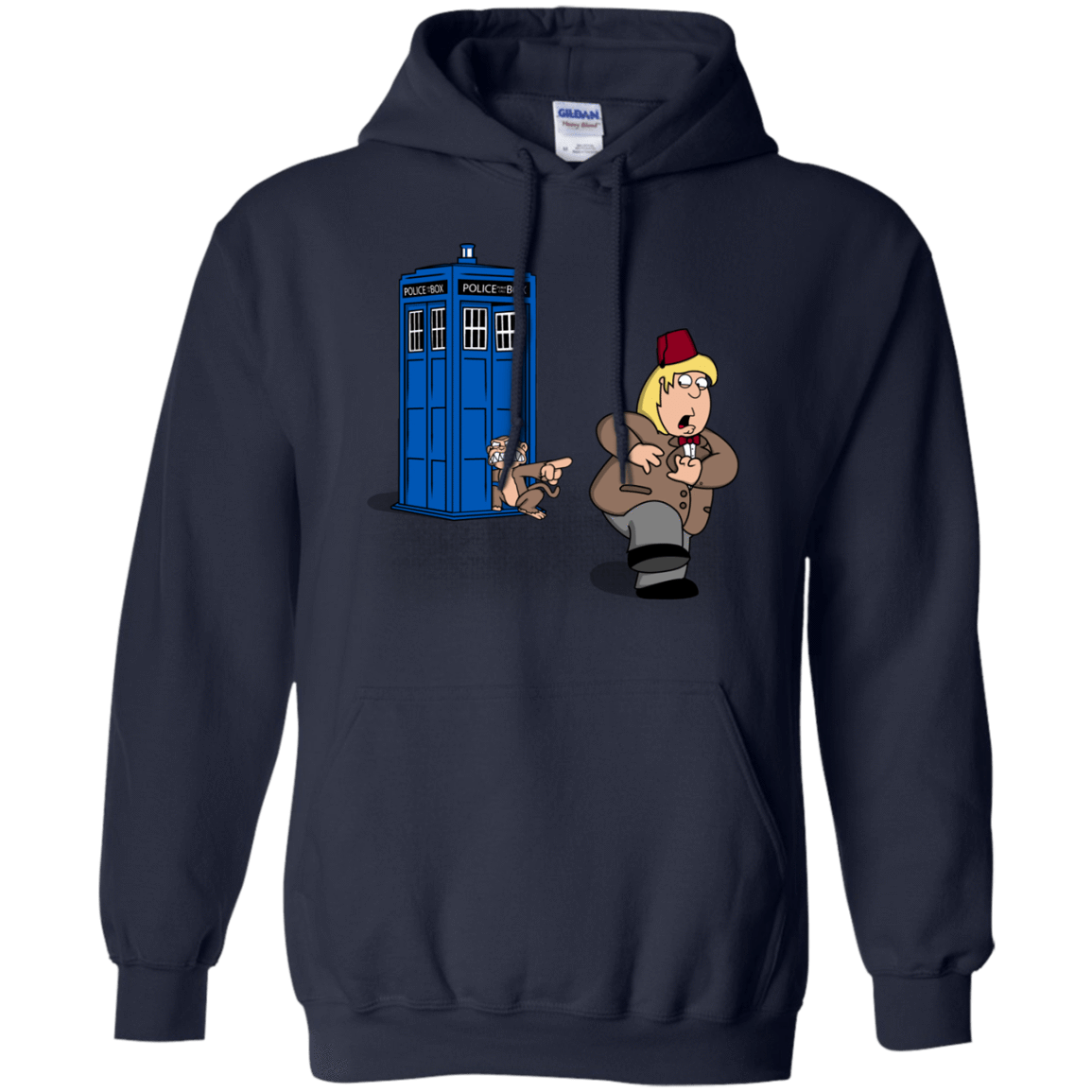 Sweatshirts Navy / S The Tardis Monkey Hoodie