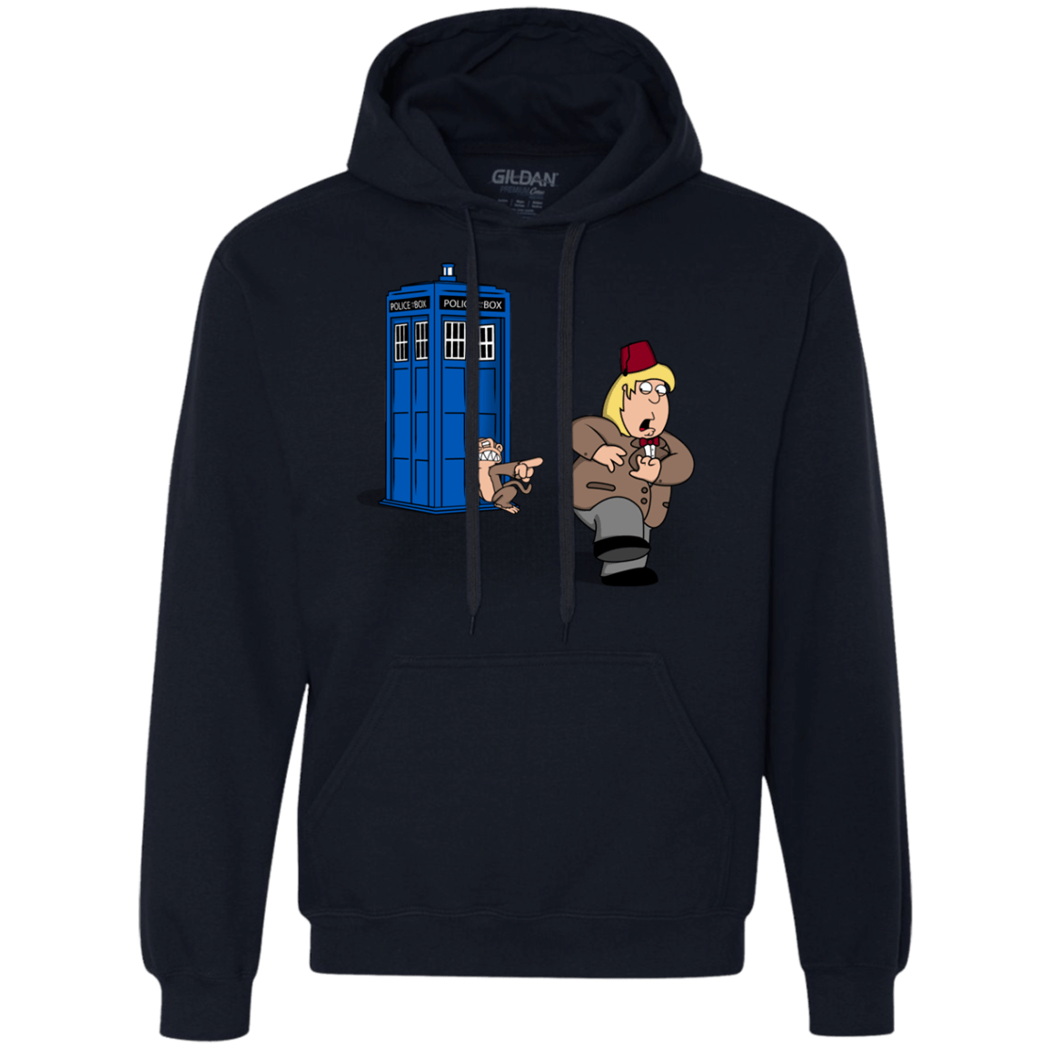 Sweatshirts Navy / S The Tardis Monkey Premium Fleece Hoodie