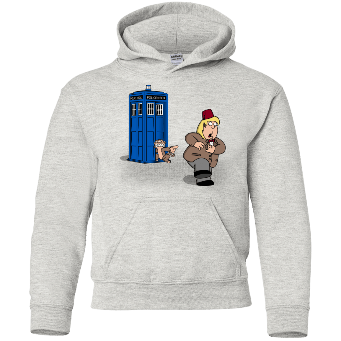 Sweatshirts Ash / YS The Tardis Monkey Youth Hoodie