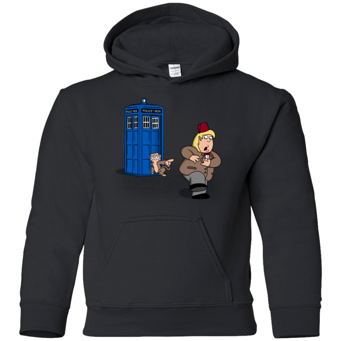 Sweatshirts Black / YS The Tardis Monkey Youth Hoodie