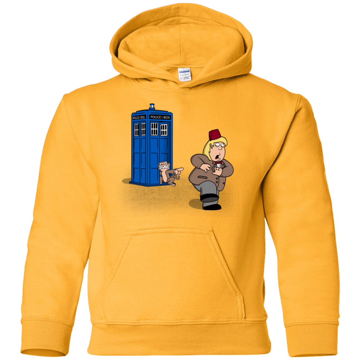 Sweatshirts Gold / YS The Tardis Monkey Youth Hoodie