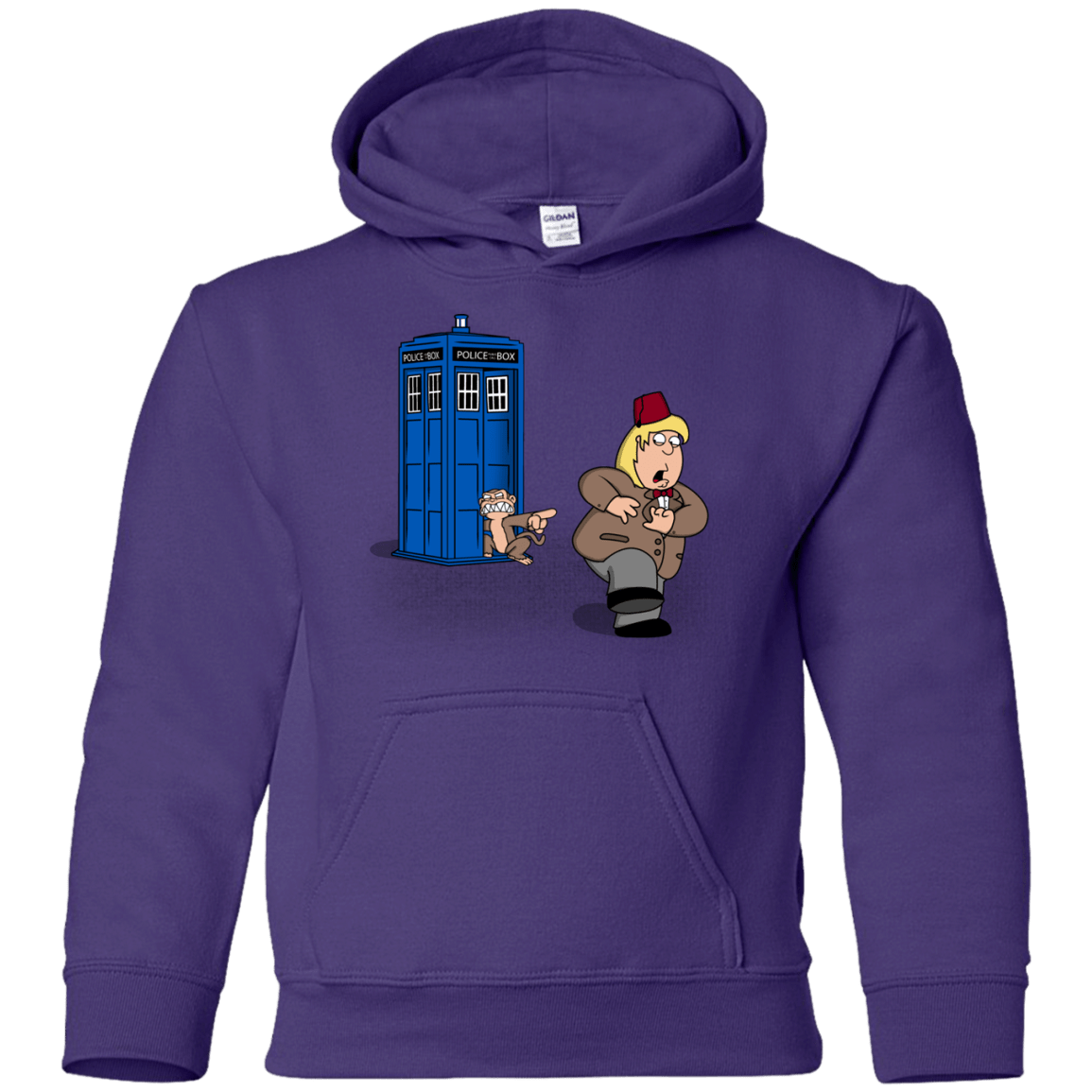 Sweatshirts Purple / YS The Tardis Monkey Youth Hoodie