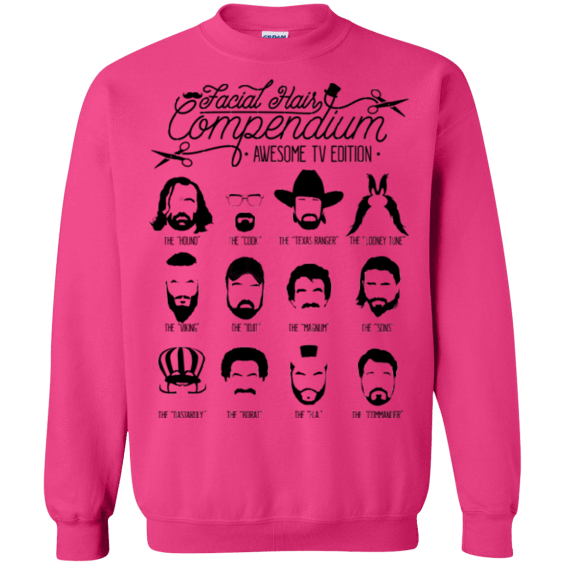 Sweatshirts Heliconia / Small The TV Facial Hair Compendium Crewneck Sweatshirt