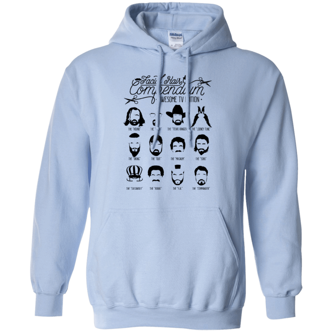 The TV Facial Hair Compendium Pullover Hoodie