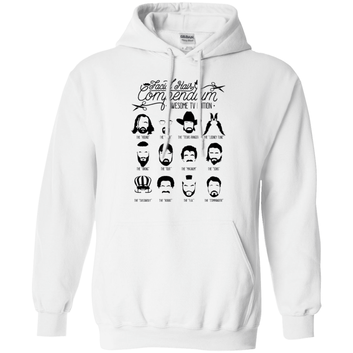 The TV Facial Hair Compendium Pullover Hoodie