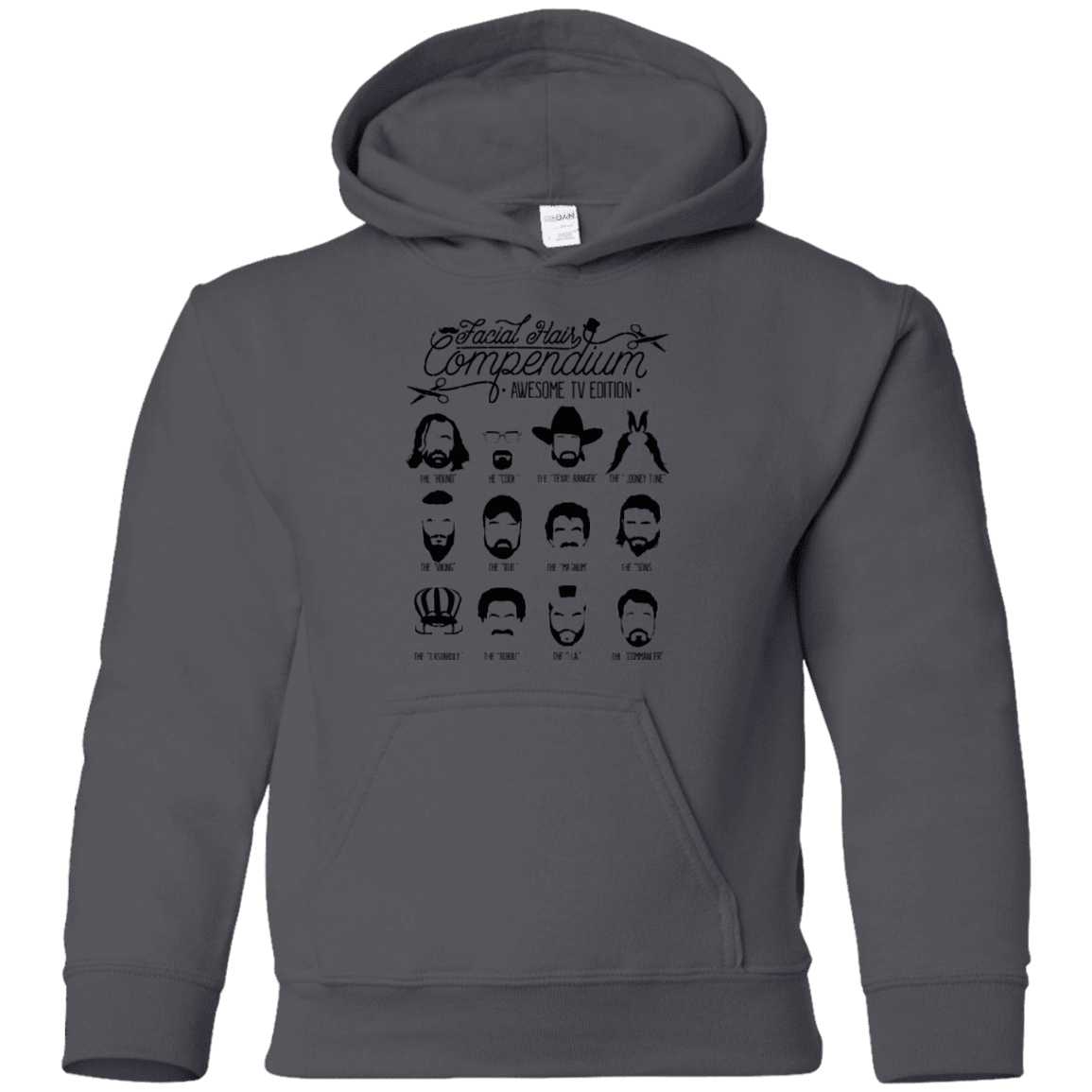 Sweatshirts Charcoal / YS The TV Facial Hair Compendium Youth Hoodie