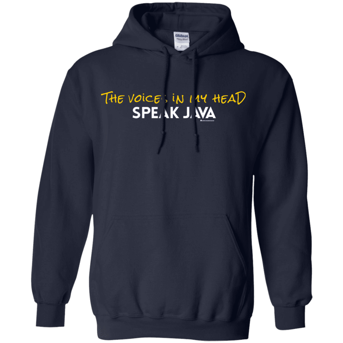 Sweatshirts Navy / Small The Voices In My Head Speak Java Pullover Hoodie