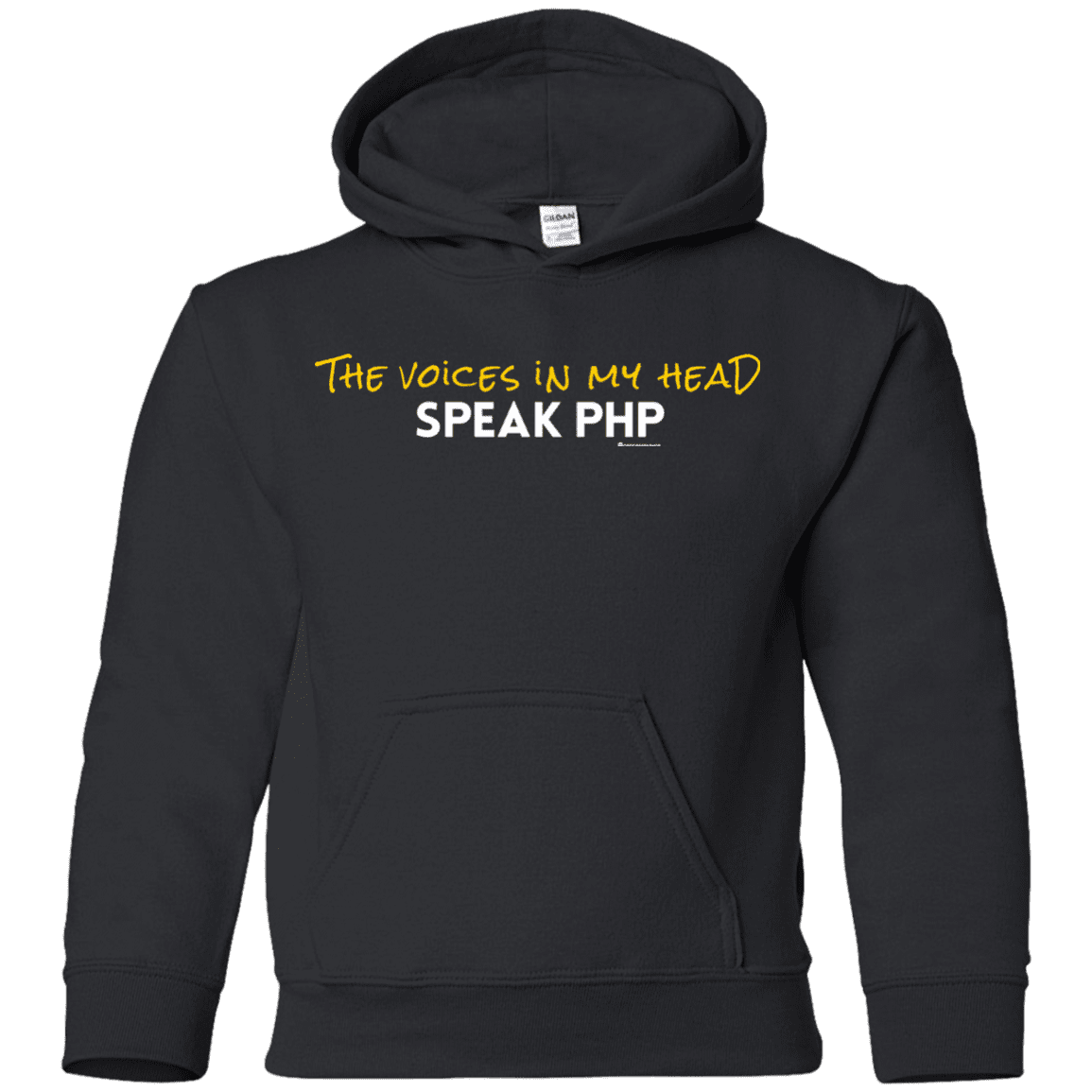 Sweatshirts Black / YS The Voices In My Head Speak PHP Youth Hoodie
