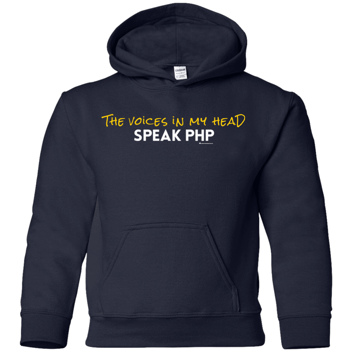 Sweatshirts Navy / YS The Voices In My Head Speak PHP Youth Hoodie