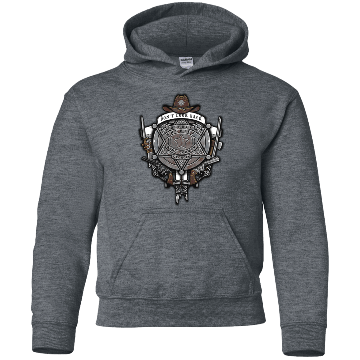 Sweatshirts Dark Heather / YS The Walking Crest Youth Hoodie