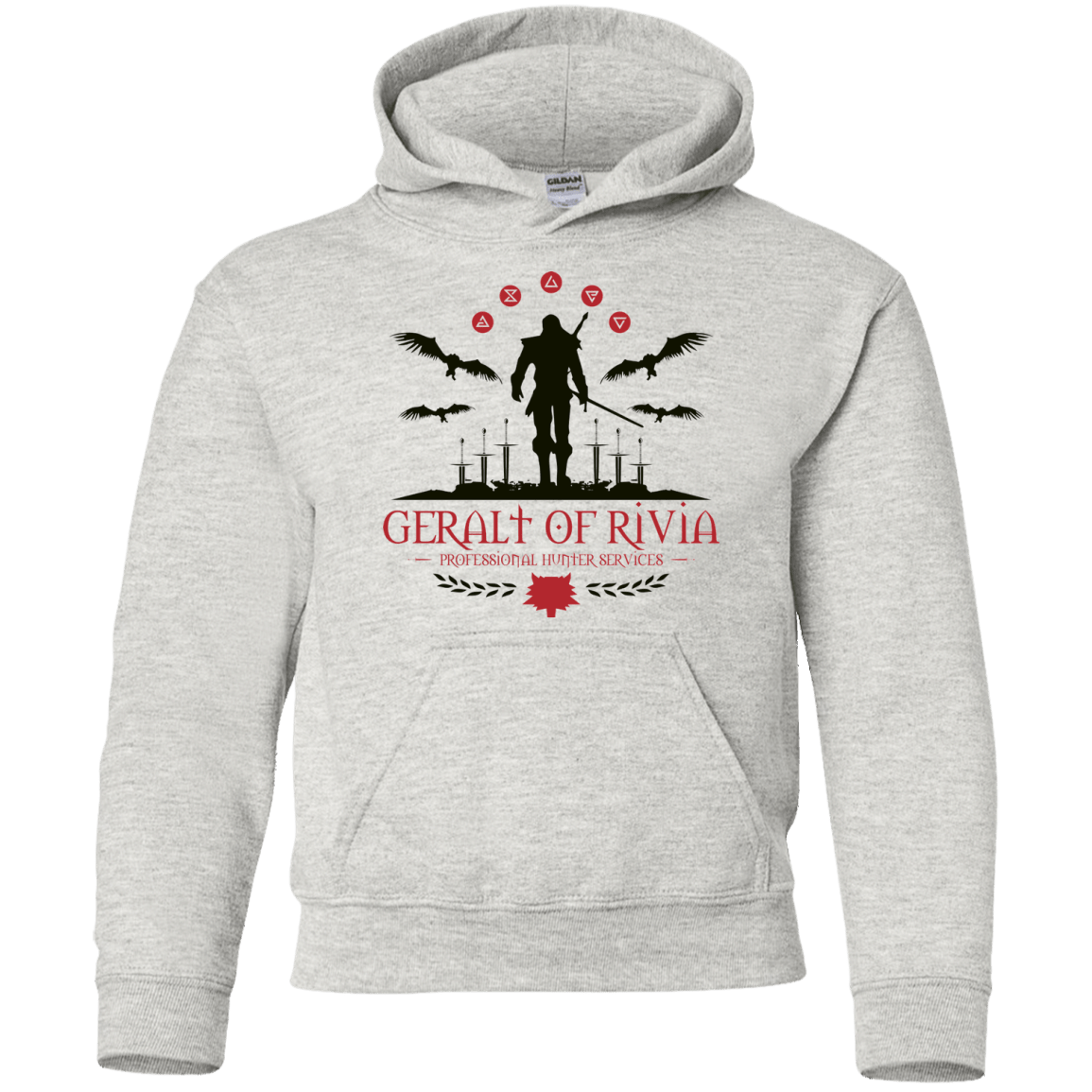 Sweatshirts Ash / YS The Witcher 3 Wild Hunt Youth Hoodie