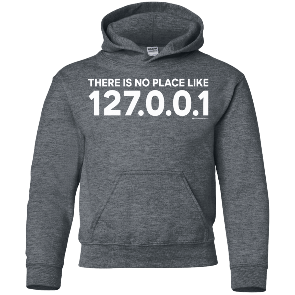 Sweatshirts Dark Heather / YS There Is No Place Like 127.0.0.1 Youth Hoodie