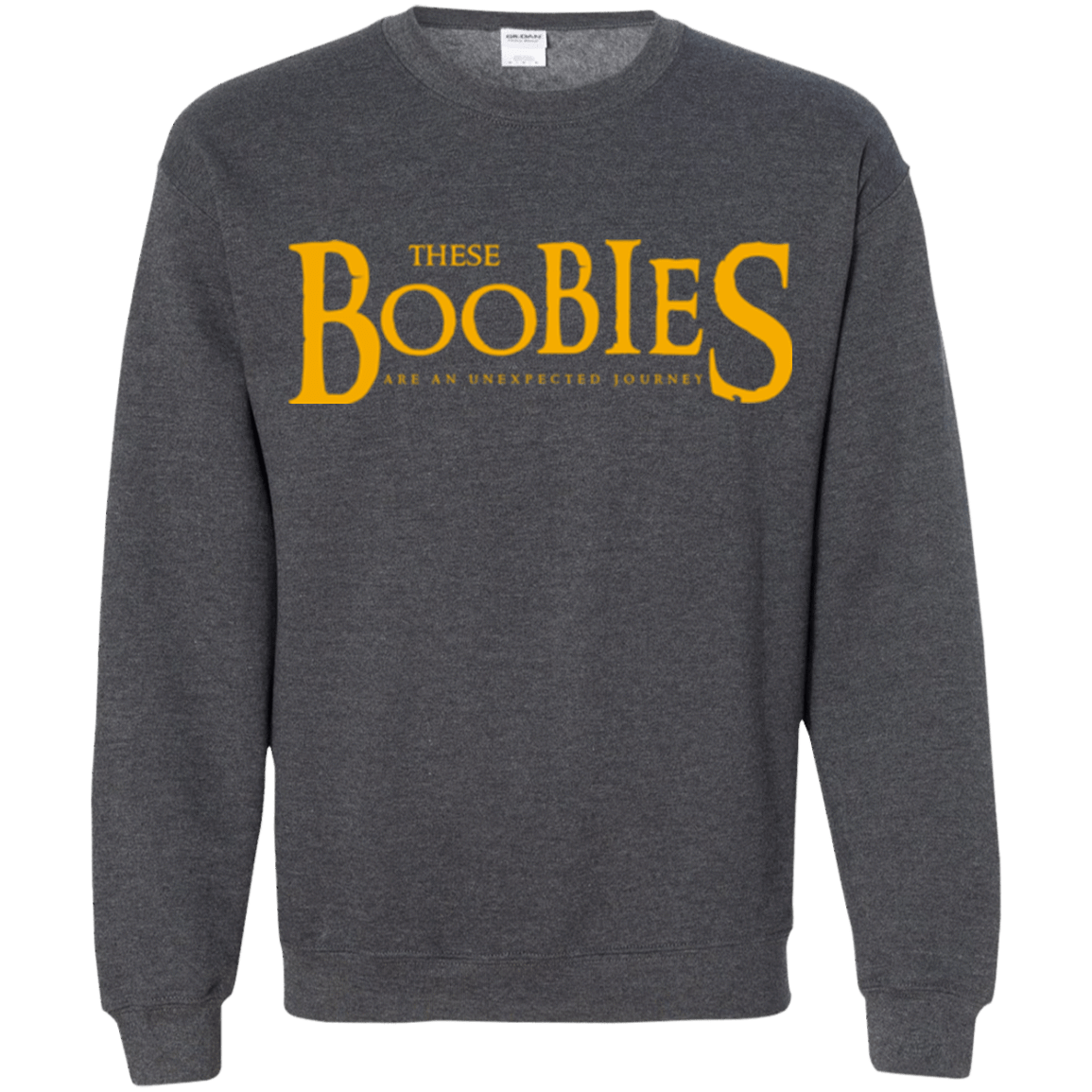 Sweatshirts Dark Heather / Small These boobies Crewneck Sweatshirt