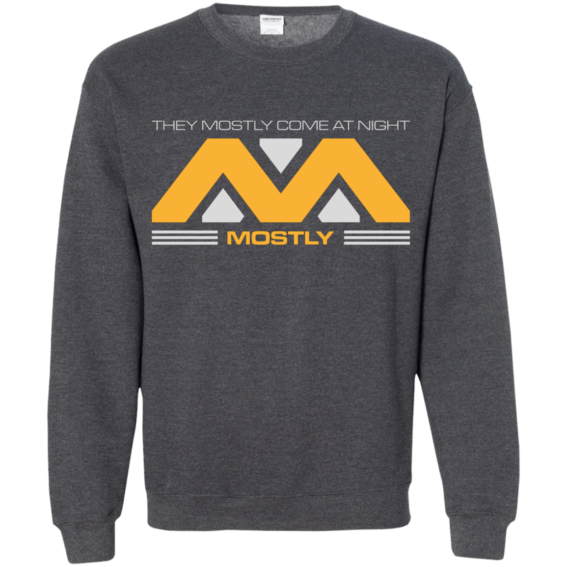 Sweatshirts Dark Heather / Small They Mostly Come At Night Mostly Crewneck Sweatshirt