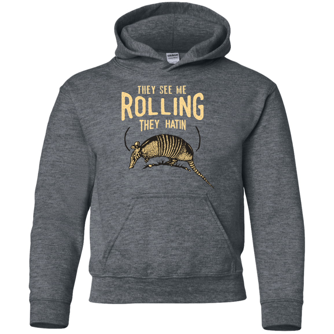 Sweatshirts Dark Heather / YS They See Me Rollin Youth Hoodie