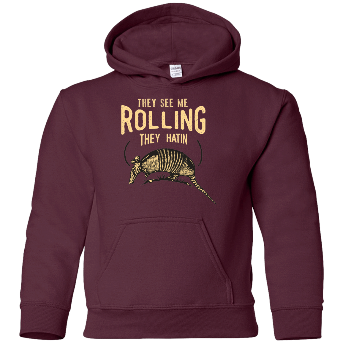 Sweatshirts Maroon / YS They See Me Rollin Youth Hoodie