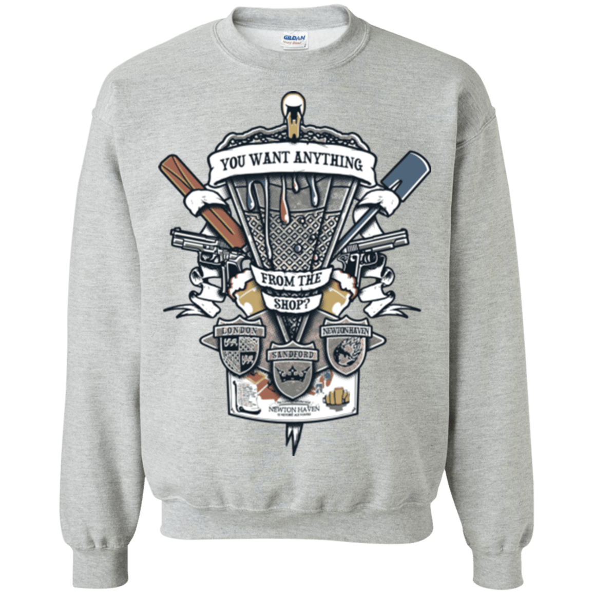 Sweatshirts Sport Grey / Small Three Cornetto's Crest Crewneck Sweatshirt