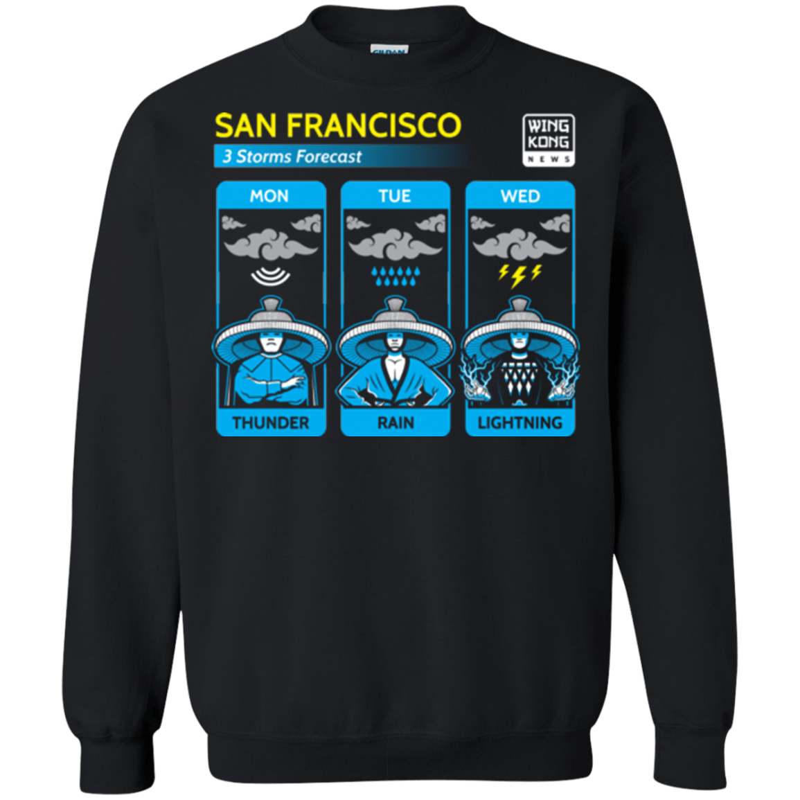 Sweatshirts Black / Small Three Storms Crewneck Sweatshirt