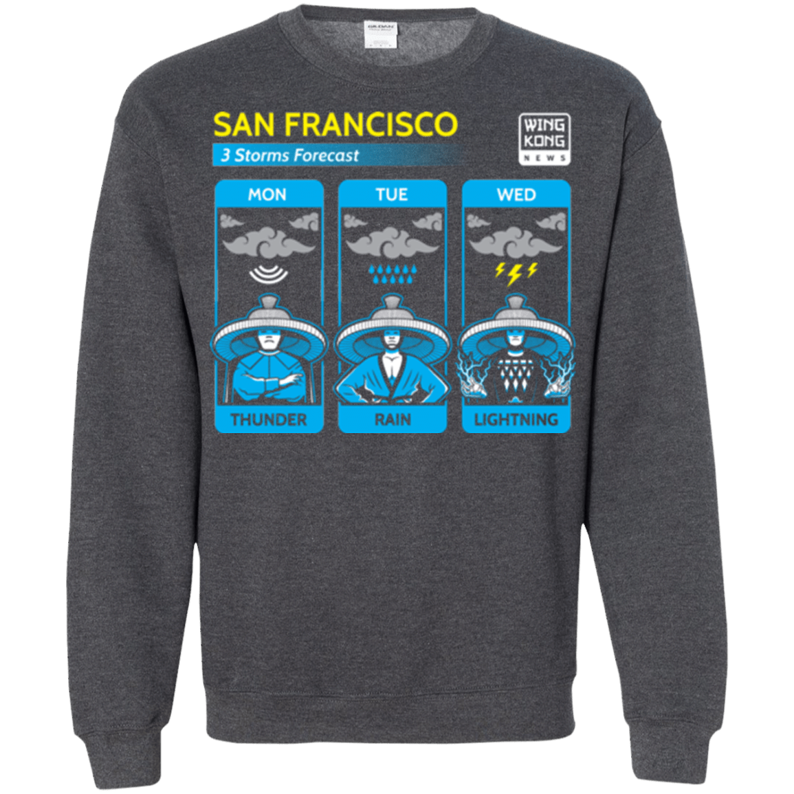 Sweatshirts Dark Heather / Small Three Storms Crewneck Sweatshirt
