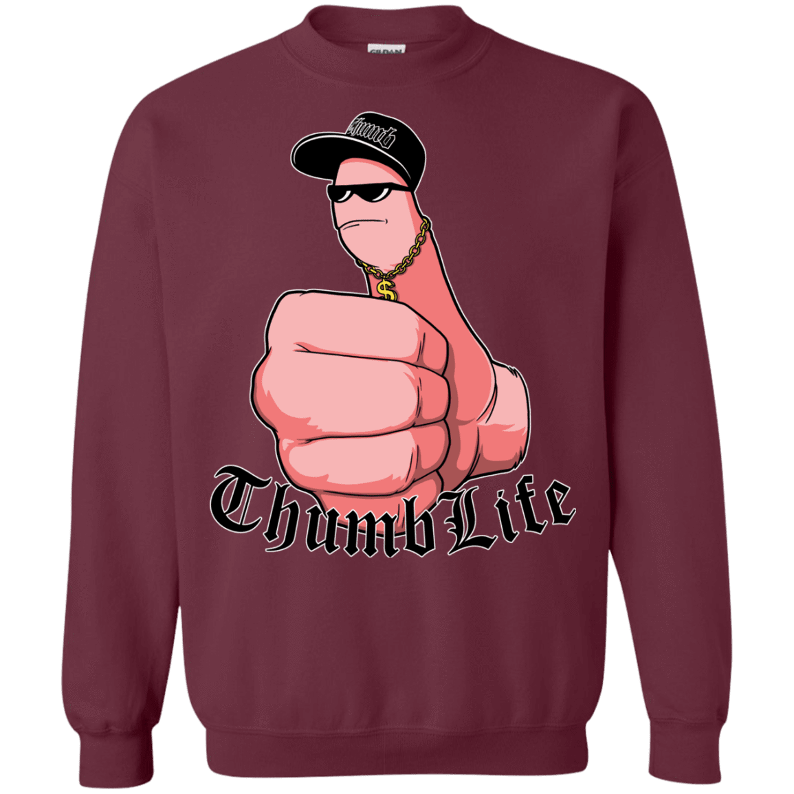 Sweatshirts Maroon / Small Thumb Life Crewneck Sweatshirt