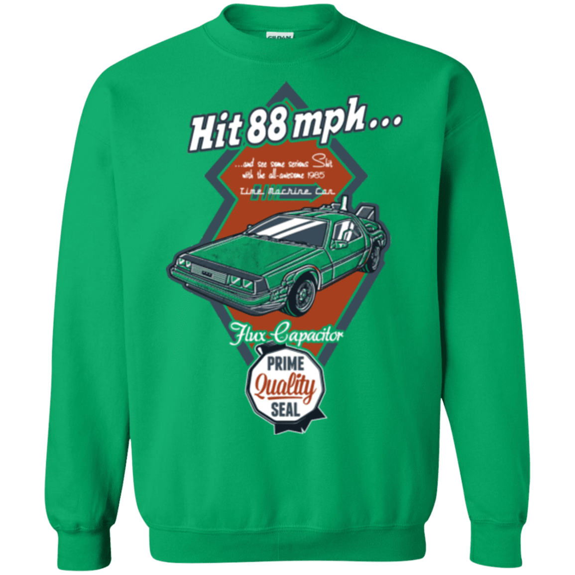 Sweatshirts Irish Green / Small Time Machine Car Crewneck Sweatshirt