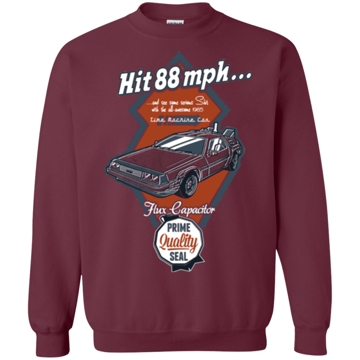 Sweatshirts Maroon / Small Time Machine Car Crewneck Sweatshirt
