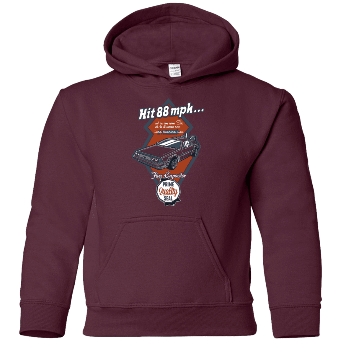 Sweatshirts Maroon / YS Time Machine Car Youth Hoodie