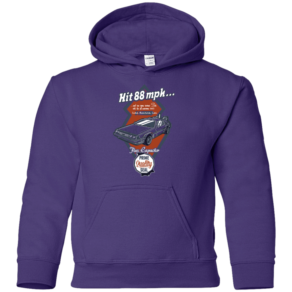 Sweatshirts Purple / YS Time Machine Car Youth Hoodie
