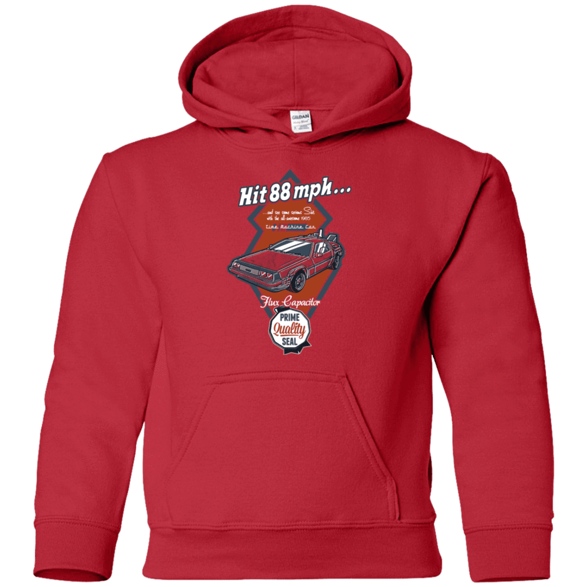 Sweatshirts Red / YS Time Machine Car Youth Hoodie